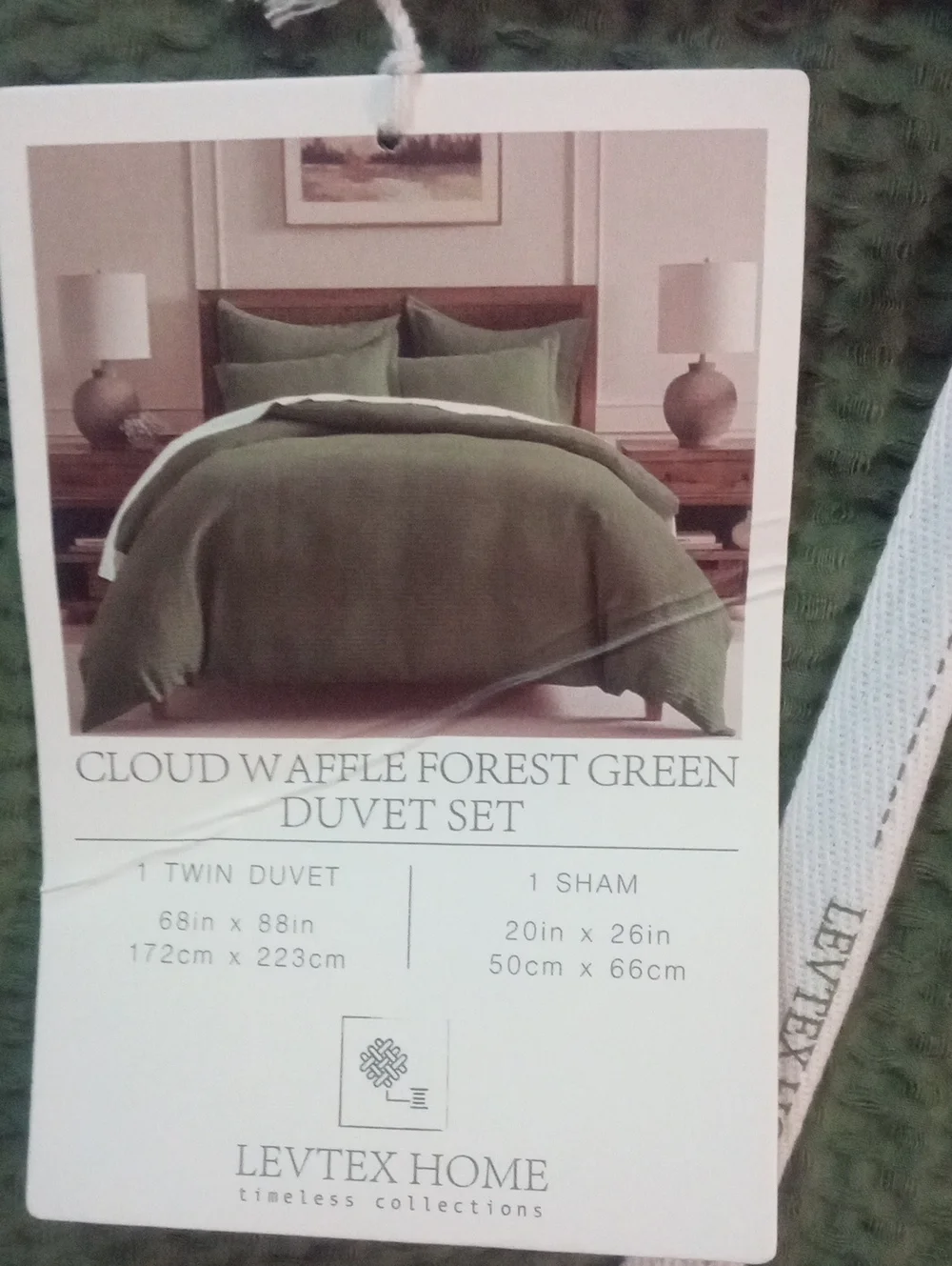 Levtex Forest Green Waffle Duvet Cover